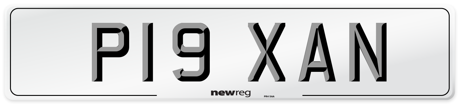 P19 XAN Number Plate from New Reg